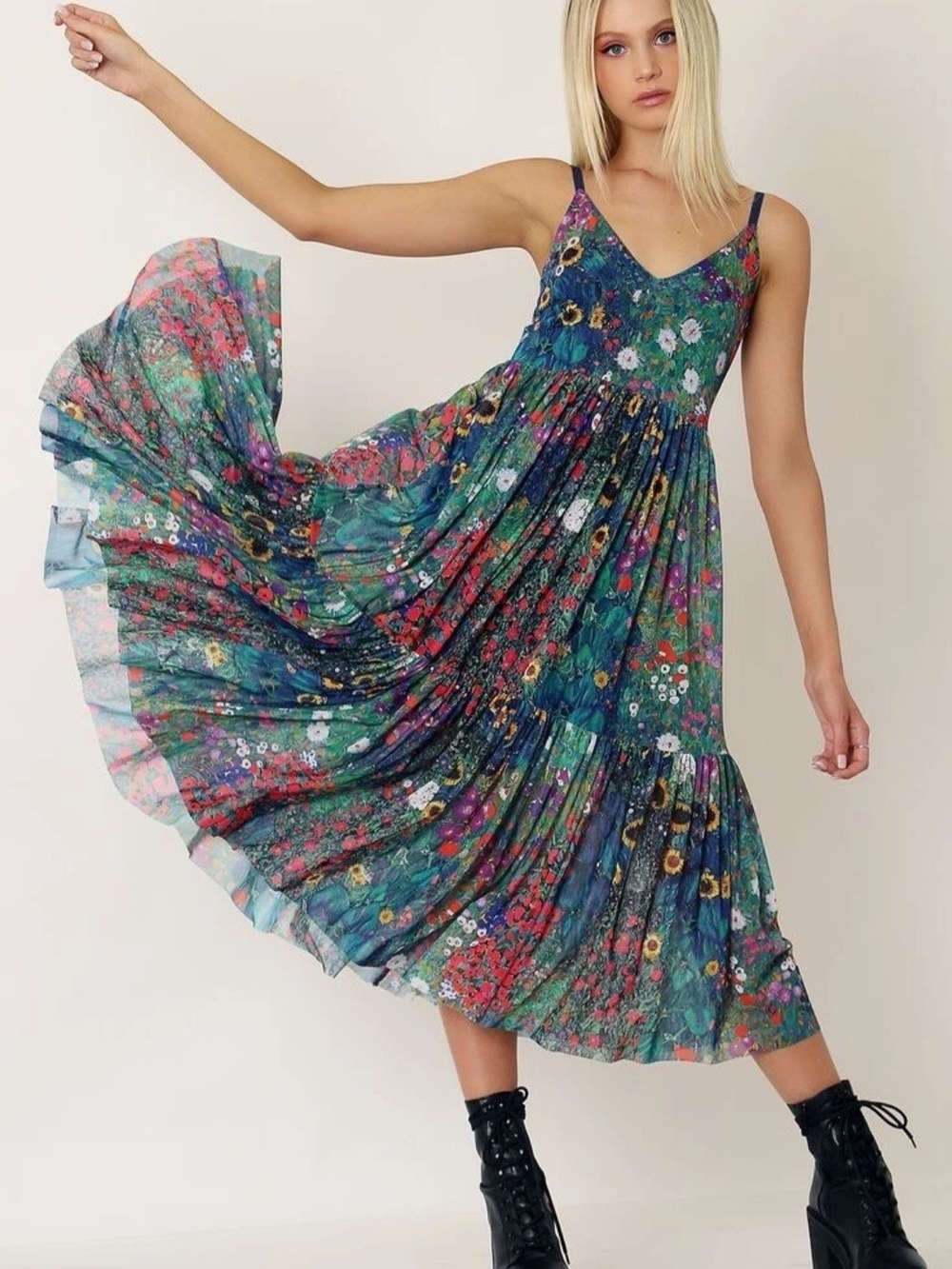 BlackMilk Klimt Collage Sheer Midaxi Dress Size M